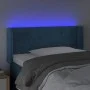 LED-Kopfteil aus dunkelblauem Samt, 93 x 16 x 78/88 cm von vidaXL, Kopf- und Fußteile - Ref: Foro24-3122996, Preis: 64,32 €, ...