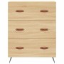 Aparador alto madera contrachapada color roble 69,5x34x180 cm