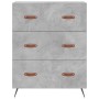 Aparador alto madera contrachapada gris hormigón 69,5x34x180 cm
