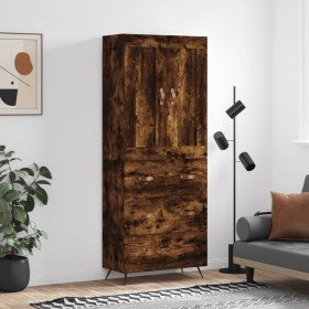 Aparador alto madera contrachapada roble ahumado 69,5x34x180 cm Aparador alto madera contrachapada roble ahumado 69,5x34x180 cm