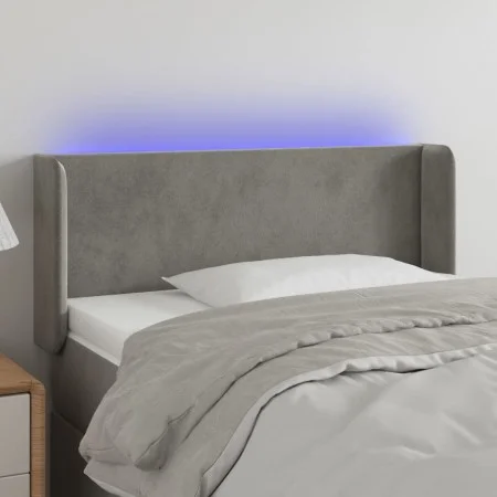 Hellgraues Samtkopfteil mit LED 83x16x78/88 cm von vidaXL, Kopf- und Fußteile - Ref: Foro24-3122986, Preis: 47,18 €, Rabatt: %