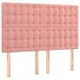 Pink velvet headboard with LED lights 144x5x118/128 cm by vidaXL, Headboards and footboards - Ref: Foro24-3122911, Price: 126...