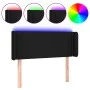 Black fabric headboard with LED 93x16x78/88 cm by vidaXL, Headboards and footboards - Ref: Foro24-3123080, Price: 46,89 €, Di...