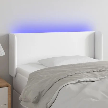 Kopfteil mit LED, weißem Kunstleder, 103 x 16 x 78/88 cm von vidaXL, Kopf- und Fußteile - Ref: Foro24-3123041, Preis: 48,07 €...