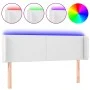 Headboard with LED white synthetic leather 147x16x78/88 cm by vidaXL, Headboards and footboards - Ref: Foro24-3123047, Price:...