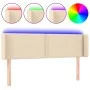 Cream fabric headboard with LED 147x16x78/88 cm by vidaXL, Headboards and footboards - Ref: Foro24-3123099, Price: 58,88 €, D...
