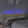 Cream fabric headboard with LED 147x16x78/88 cm by vidaXL, Headboards and footboards - Ref: Foro24-3123099, Price: 58,88 €, D...
