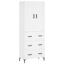 Aparador alto madera contrachapada blanco 69,5x34x180 cm