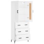 Aparador alto madera contrachapada blanco 69,5x34x180 cm