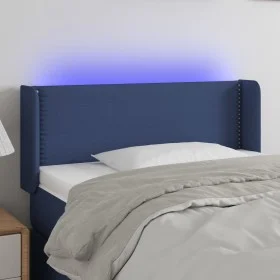 Blue fabric headboard with LED 83x16x78/88 cm by vidaXL, Headboards and footboards - Ref: Foro24-3123076, Price: 45,47 €, Dis...