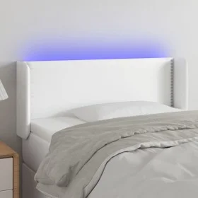 Kopfteil mit LED, weißem Kunstleder, 83 x 16 x 78/88 cm von vidaXL, Kopf- und Fußteile - Ref: Foro24-3123169, Preis: 55,07 €,...