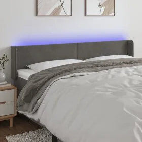 Dark gray velvet headboard with LED 163x16x78/88 cm by vidaXL, Headboards and footboards - Ref: Foro24-3123011, Price: 74,57 ...