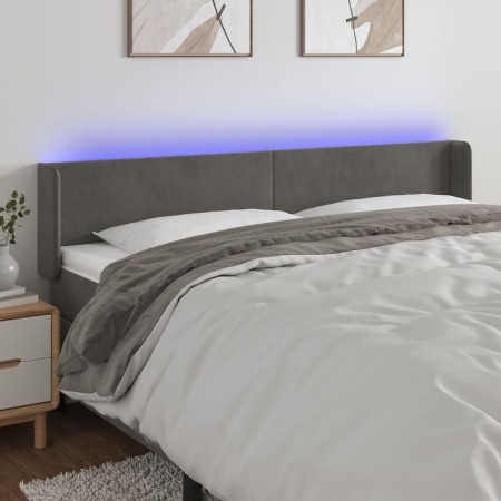 Dunkelgraues Samtkopfteil mit LED 163x16x78/88 cm von vidaXL, Kopf- und Fußteile - Ref: Foro24-3123011, Preis: 75,93 €, Rabat...