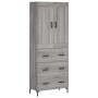 Aparador alto madera contrachapada gris sonoma 69,5x34x180 cm