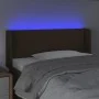 Cabecero con LED de tela marrón oscuro 103x16x78/88 cm de vidaXL, Cabeceros y pies de cama - Ref: Foro24-3123089, Precio: 48,...