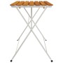 Mesa de cafetería plegable madera acacia y acero 100x54x71 cm