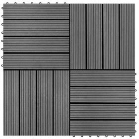 WPC tiles 30x30 cm 11 units 1 m² gray by vidaXL, Floors and carpets - Ref: Foro24-40826, Price: 68,39 €, Discount: %