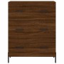 Aparador alto madera contrachapada marrón roble 69,5x34x180 cm