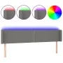 Dark gray fabric headboard with LED 203x16x78/88 cm by vidaXL, Headboards and footboards - Ref: Foro24-3123119, Price: 67,28 ...