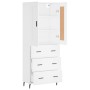 Aparador alto madera contrachapada blanco 69,5x34x180 cm