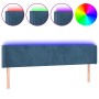 Dunkelblaues Samtkopfteil mit LED 203x16x78/88 cm von vidaXL, Kopf- und Fußteile - Ref: Foro24-3123026, Preis: 80,82 €, Rabat...