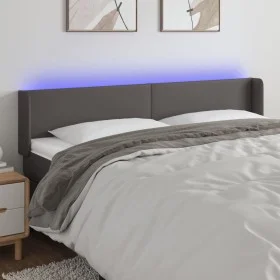 Kopfteil mit LED-grauem Kunstleder 183x16x78/88 cm von vidaXL, Kopf- und Fußteile - Ref: Foro24-3123062, Preis: 75,96 €, Raba...