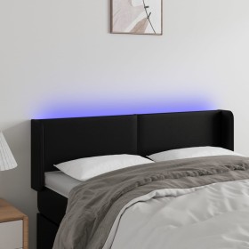Cabecero con LED cuero sintético negro 147x16x78/88 cm de vidaXL, Cabeceros y pies de cama - Ref: Foro24-3123046, Precio: 68,...