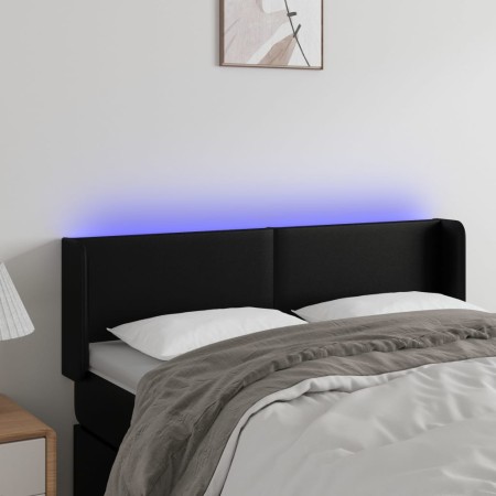 Kopfteil mit LED, schwarzem Kunstleder, 147 x 16 x 78/88 cm von vidaXL, Kopf- und Fußteile - Ref: Foro24-3123046, Preis: 68,1...