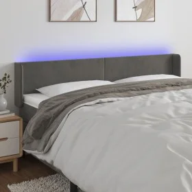 Dark gray velvet headboard with LED 203x16x78/88 cm by vidaXL, Headboards and footboards - Ref: Foro24-3123023, Price: 65,64 ...