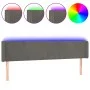 Dark gray velvet headboard with LED 203x16x78/88 cm by vidaXL, Headboards and footboards - Ref: Foro24-3123023, Price: 65,64 ...