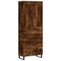 Aparador alto madera contrachapada roble ahumado 69,5x34x180 cm