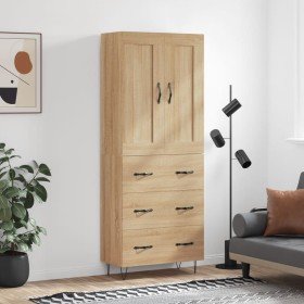 Aparador alto madera contrachapada color roble 69,5x34x180 cm Aparador alto madera contrachapada color roble 69,5x34x180 cm
