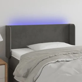 Dunkelgraues Samtkopfteil mit LED 93x16x78/88 cm von vidaXL, Kopf- und Fußteile - Ref: Foro24-3122993, Preis: 57,28 €, Rabatt: %