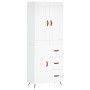 Aparador alto madera contrachapada blanco 69,5x34x180 cm