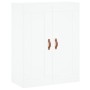 Aparador alto madera contrachapada blanco 69,5x34x180 cm