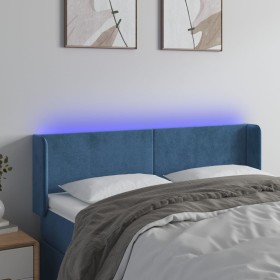 LED-Kopfteil aus dunkelblauem Samt, 147 x 16 x 78/88 cm von vidaXL, Kopf- und Fußteile - Ref: Foro24-3123008, Preis: 69,05 €,...