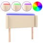 Cream fabric headboard with LED 103x16x78/88 cm by vidaXL, Headboards and footboards - Ref: Foro24-3123091, Price: 46,94 €, D...