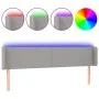 Light gray fabric headboard with LED 203x16x78/88 cm by vidaXL, Headboards and footboards - Ref: Foro24-3122978, Price: 74,49...