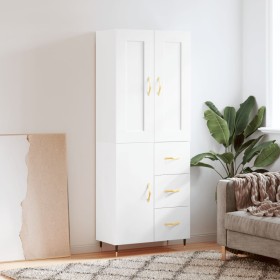 Aparador alto madera contrachapada blanco 69,5x34x180 cm Aparador alto madera contrachapada blanco 69,5x34x180 cm