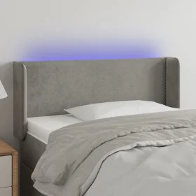 Light gray velvet headboard with LED 83x16x78/88 cm by vidaXL, Headboards and footboards - Ref: Foro24-3123126, Price: 57,20 ...