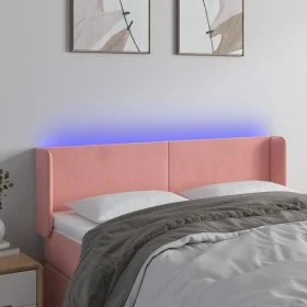 Kopfteil aus rosa Samt mit LED 147x16x78/88 cm von vidaXL, Kopf- und Fußteile - Ref: Foro24-3123009, Preis: 76,85 €, Rabatt: %