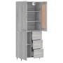 Aparador alto madera contrachapada gris sonoma 69,5x34x180 cm