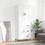 Aparador alto madera contrachapada blanco 69,5x34x180 cm