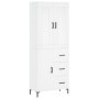 Aparador alto madera contrachapada blanco 69,5x34x180 cm