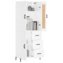 Aparador alto madera contrachapada blanco 69,5x34x180 cm