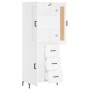 Aparador alto madera contrachapada blanco 69,5x34x180 cm
