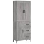Aparador alto madera contrachapada gris sonoma 69,5x34x180 cm