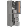 Aparador alto madera contrachapada gris sonoma 69,5x34x180 cm