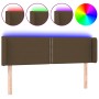 Headboard with LED in dark brown fabric 147x16x78/88 cm by vidaXL, Headboards and footboards - Ref: Foro24-3123097, Price: 62...