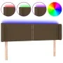 Headboard with LED in dark brown fabric 147x16x78/88 cm by vidaXL, Headboards and footboards - Ref: Foro24-3123097, Price: 61...